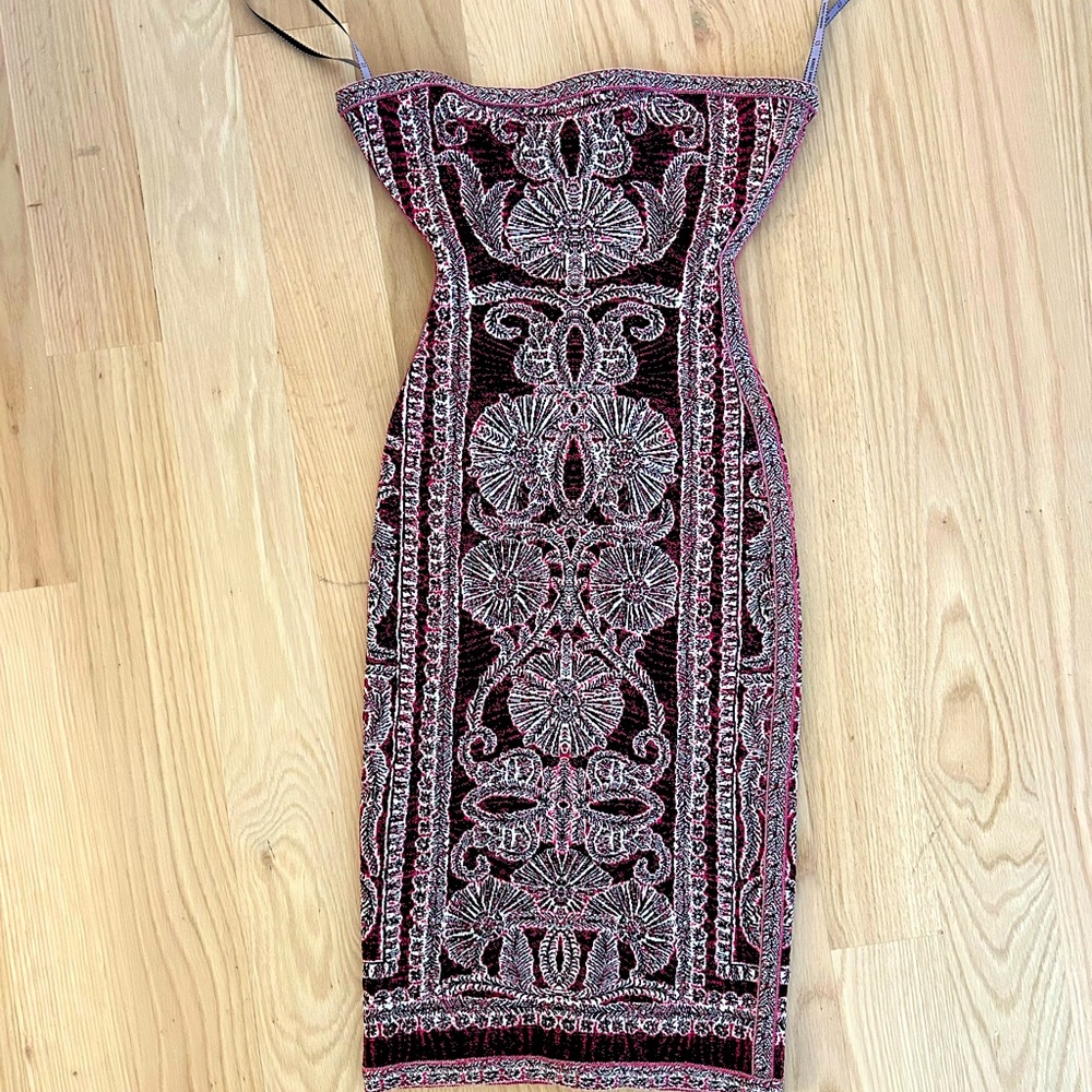 Herve Leger Vivien Bohemian Floral Jacquard Dress. Size XS.  Worn once.